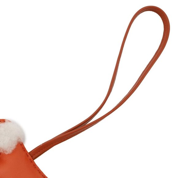 HERMES Buddy Bag Charm Lambskin/Merino Wool Orange Poppy/Carnelian - Picture 7 of 7